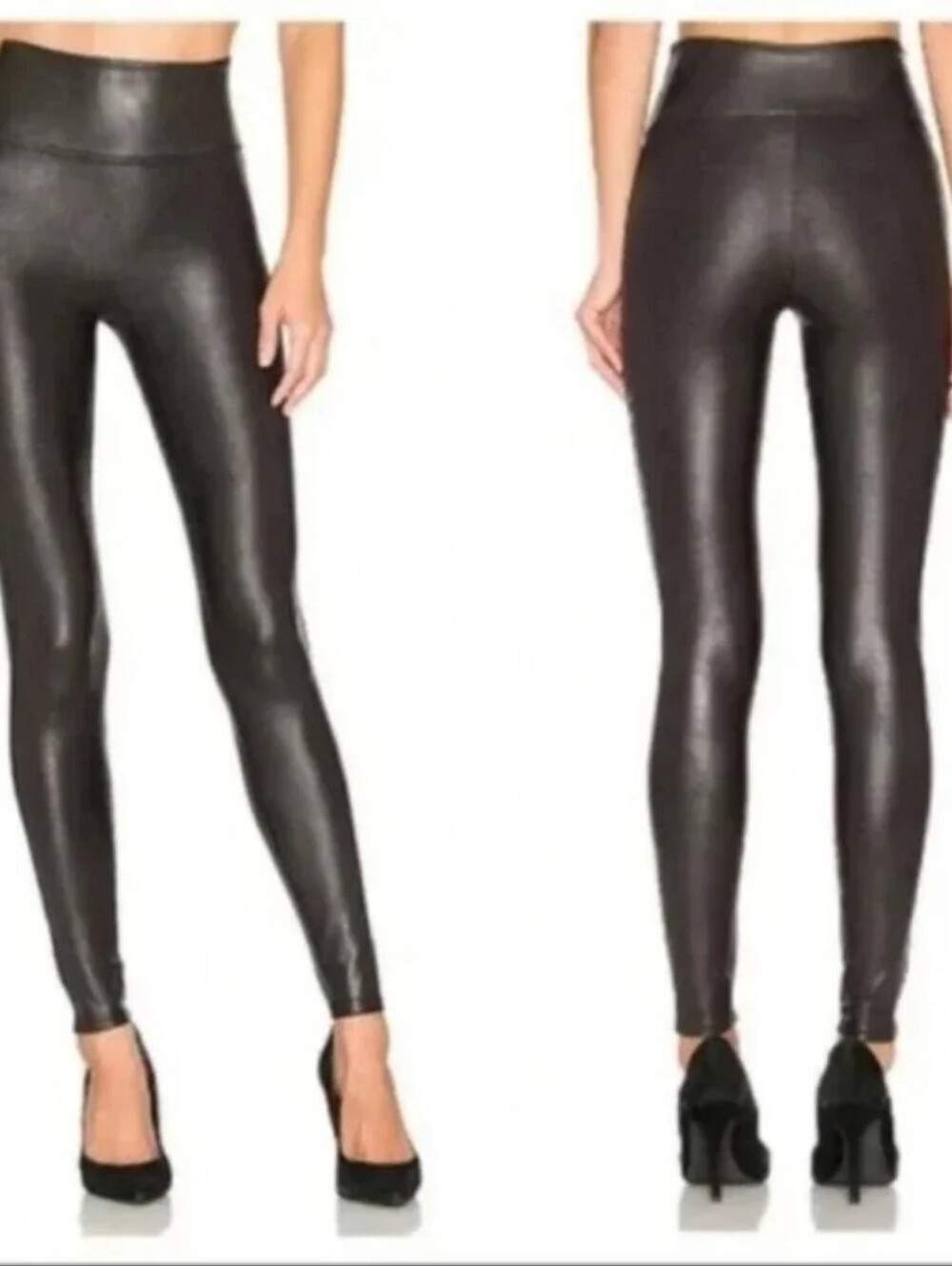 Spanx Hi Rise Faux Leather Leggings Black Size XS